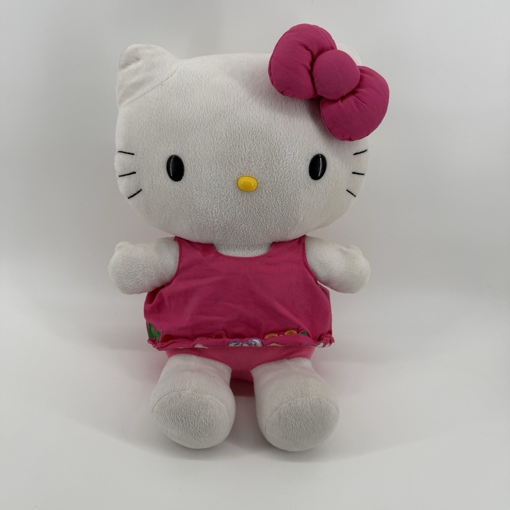 Hello Kitty 35th Anniversary Plush Sanrio 2009‎ Pink Dress Stuffed Animal Toy